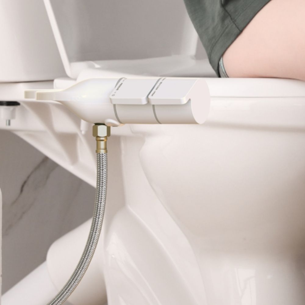 Non electric bidet attachment fitted under an existing toilet seat
