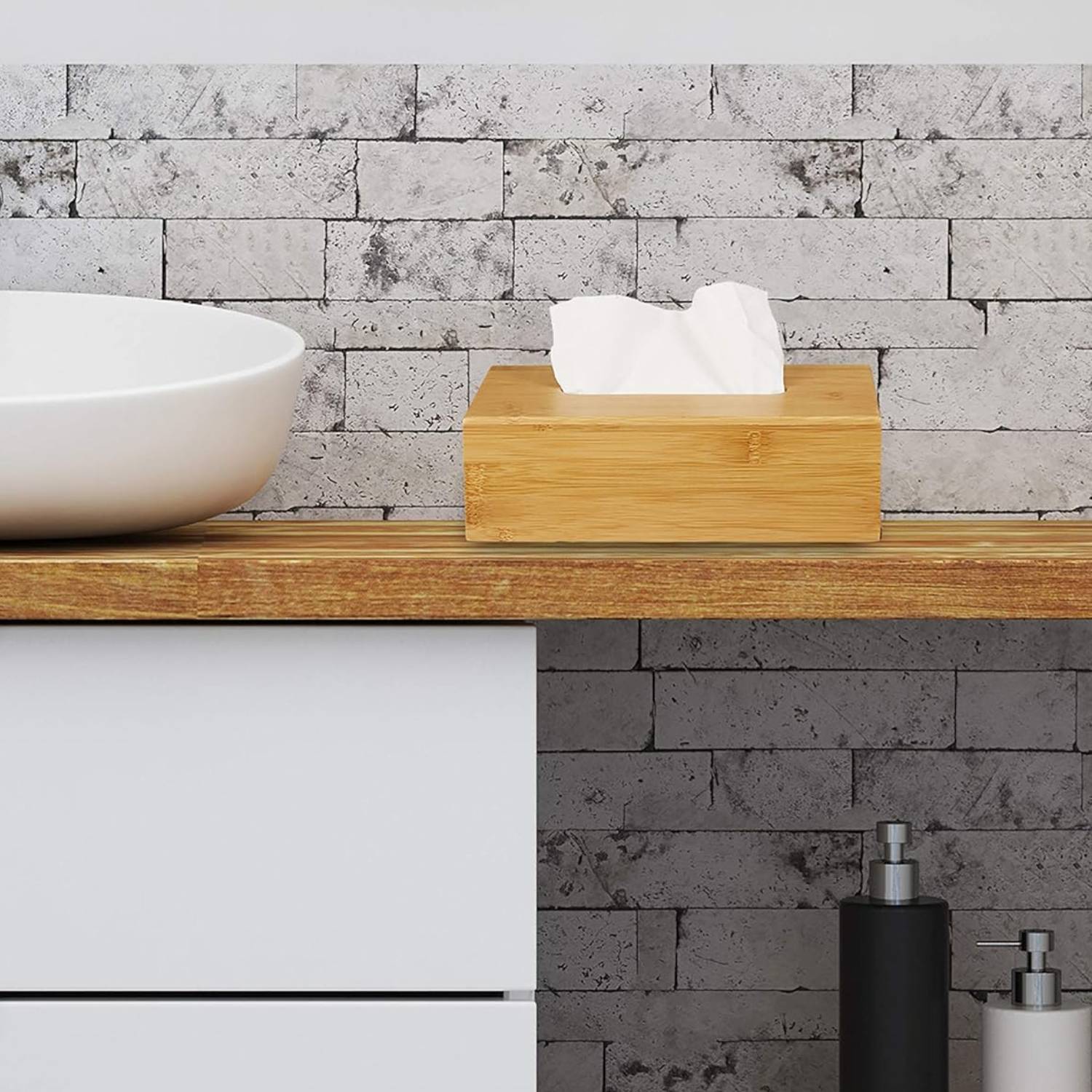 Bamboo Tissue Box Cover