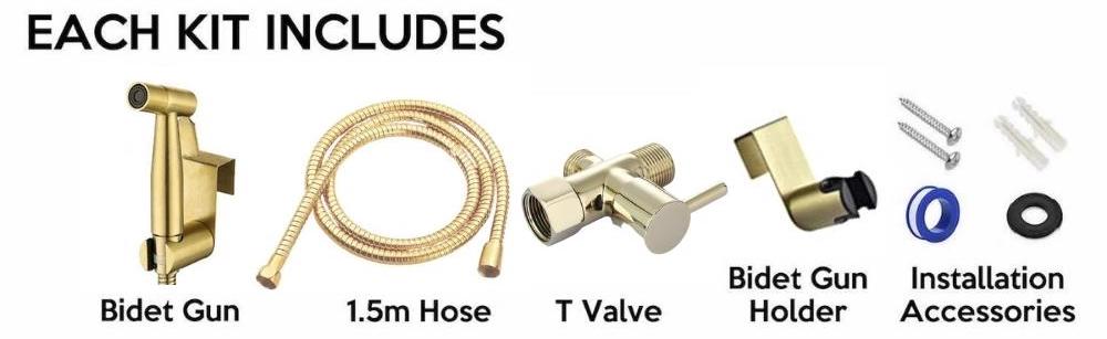 Gold Hand Held Bidet Sprayer Kit